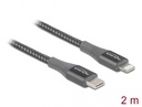 Delock USB-C í Lightning 2m ofinn kapall, grár - image 3 [09f07733dd]