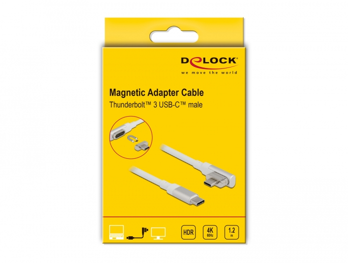 Delock Thunderbolt™ 3 USB-C™ 4K 60 Hz dokkukapall með segultengi, 1.2m - image 9 [4e920eed5a]