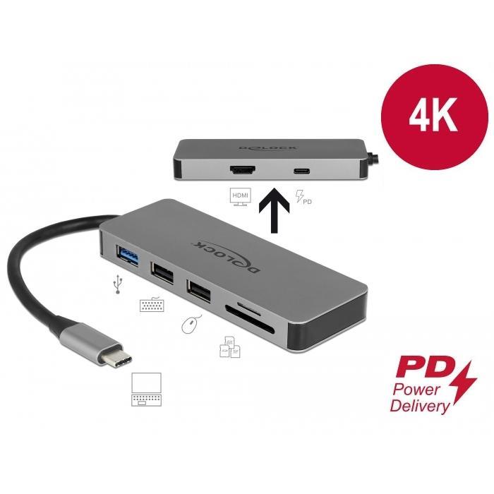 Delock USB-C 4K 87W fartölvudokka með skjátengi - image 5 [2bb465a316]