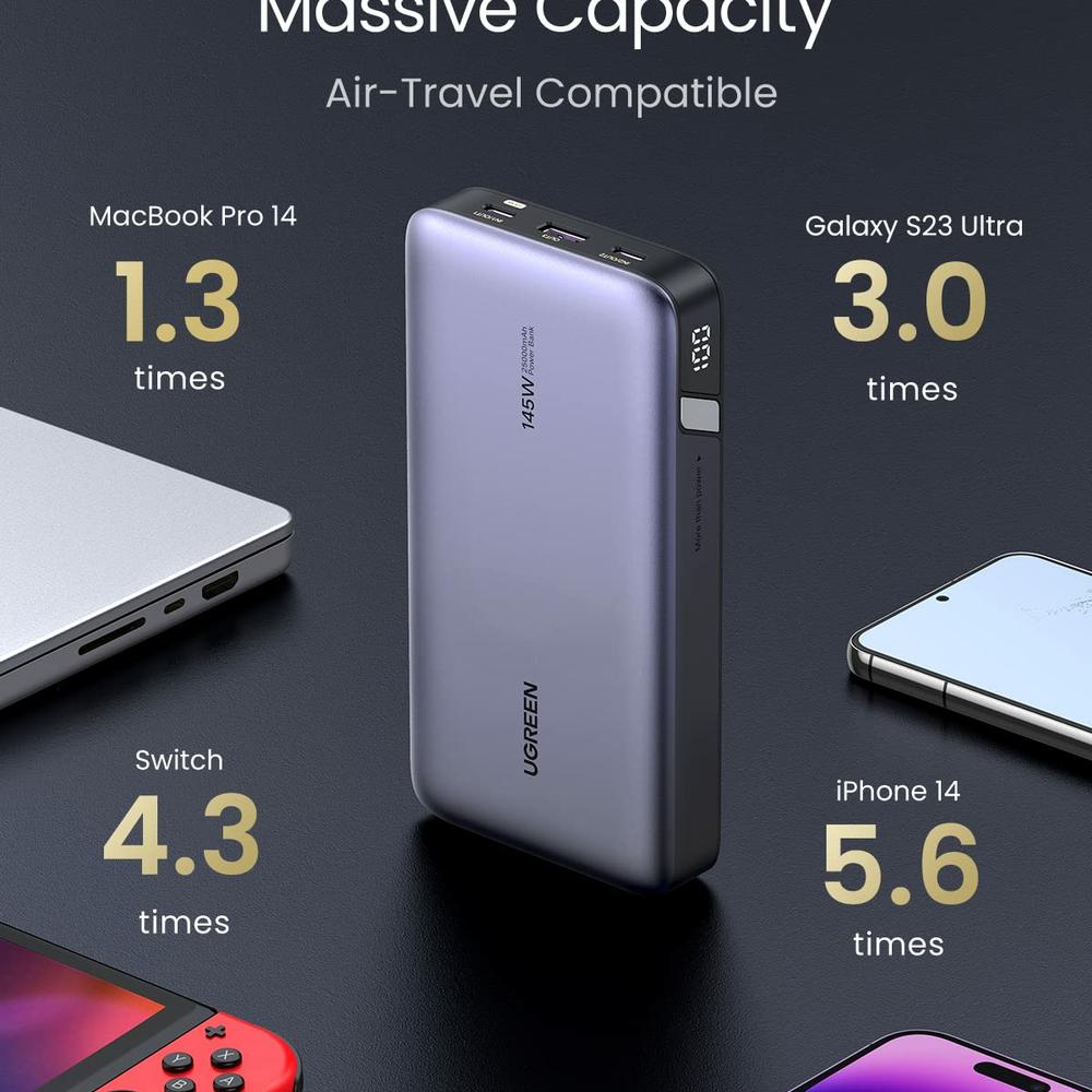 UGREEN 25.000mAh ferðarafhlaða, PD 145W, með upplýsingaskjá - image 16 [7d5a4fb11e]