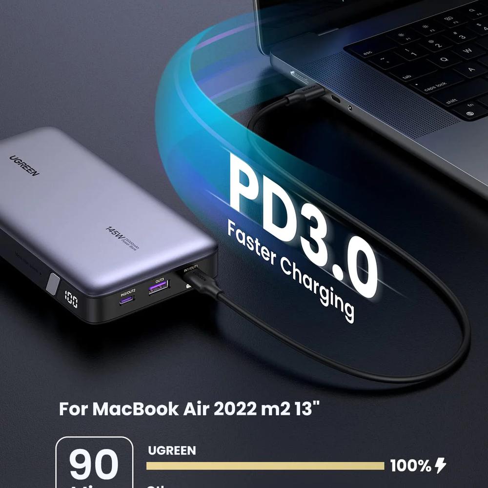 UGREEN 25.000mAh ferðarafhlaða, PD 145W, með upplýsingaskjá - image 17 [50500c9cd9]