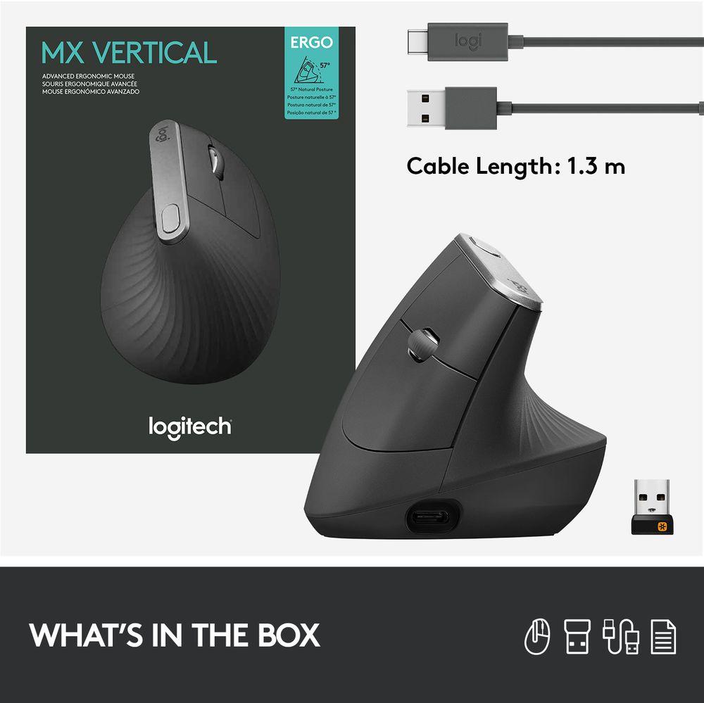 Logitech MX Vertical þráðlaus mús, Svört - image 11 [b3a488208f]