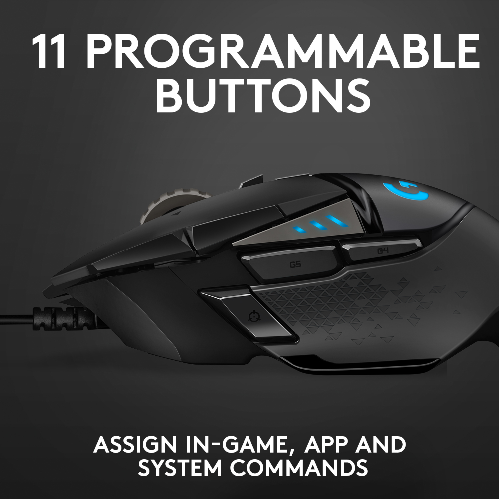 Logitech G502 Hero leikjamús, Svört - image 8 [f3e4509e1e]