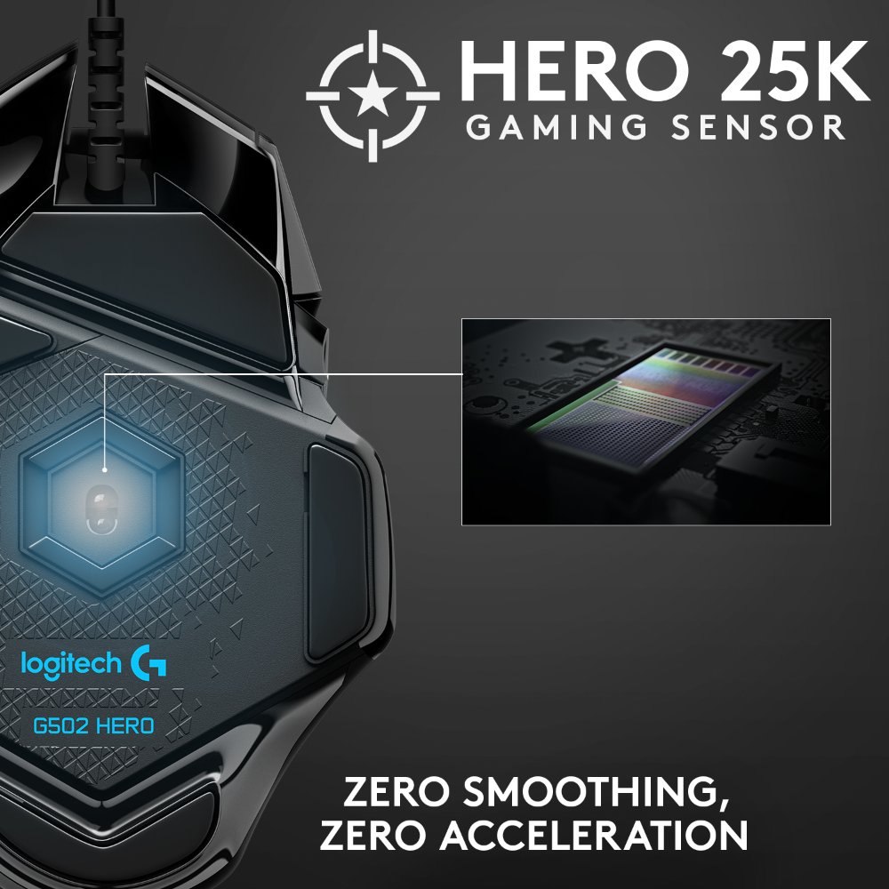 Logitech G502 Hero leikjamús, Svört - image 9 [9c50994606]