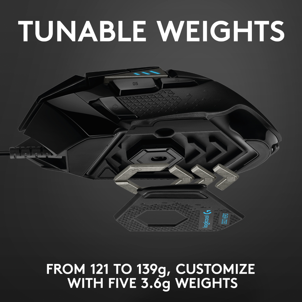 Logitech G502 Hero leikjamús, Svört - image 11 [5d06d45611]