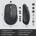 Logitech MX Anywhere 3S þráðlaus fartölvumús, Svört - image 9 [ae507cf598]