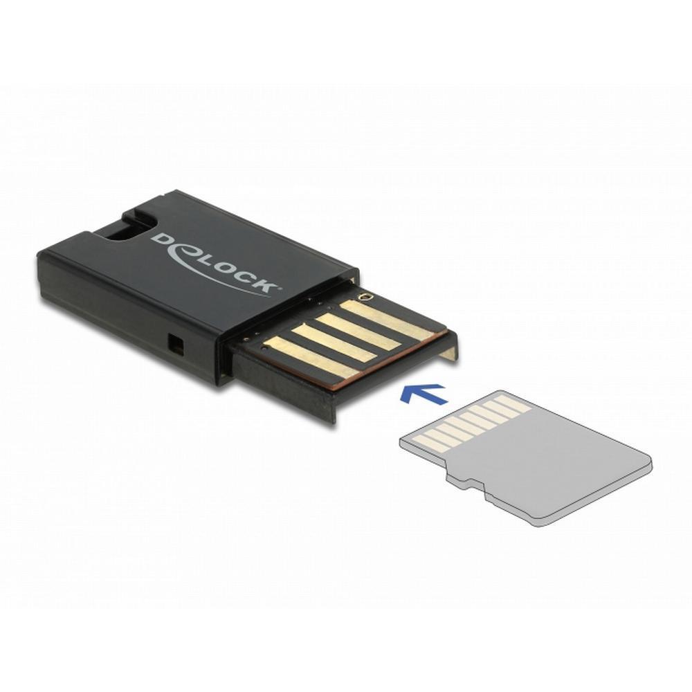Delock USB 2.0 fyrirferðalítill Micro SD kortalesari, svartur - image 2 [a7ed3b3e2e]