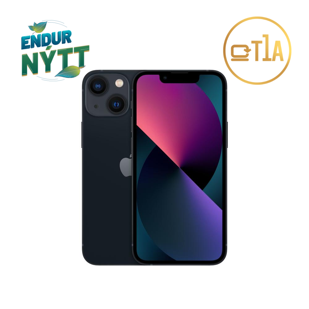 [P-IP13MB128-2] Apple iPhone 13 Mini 5.4" 128GB, Svartur, endurnýttur