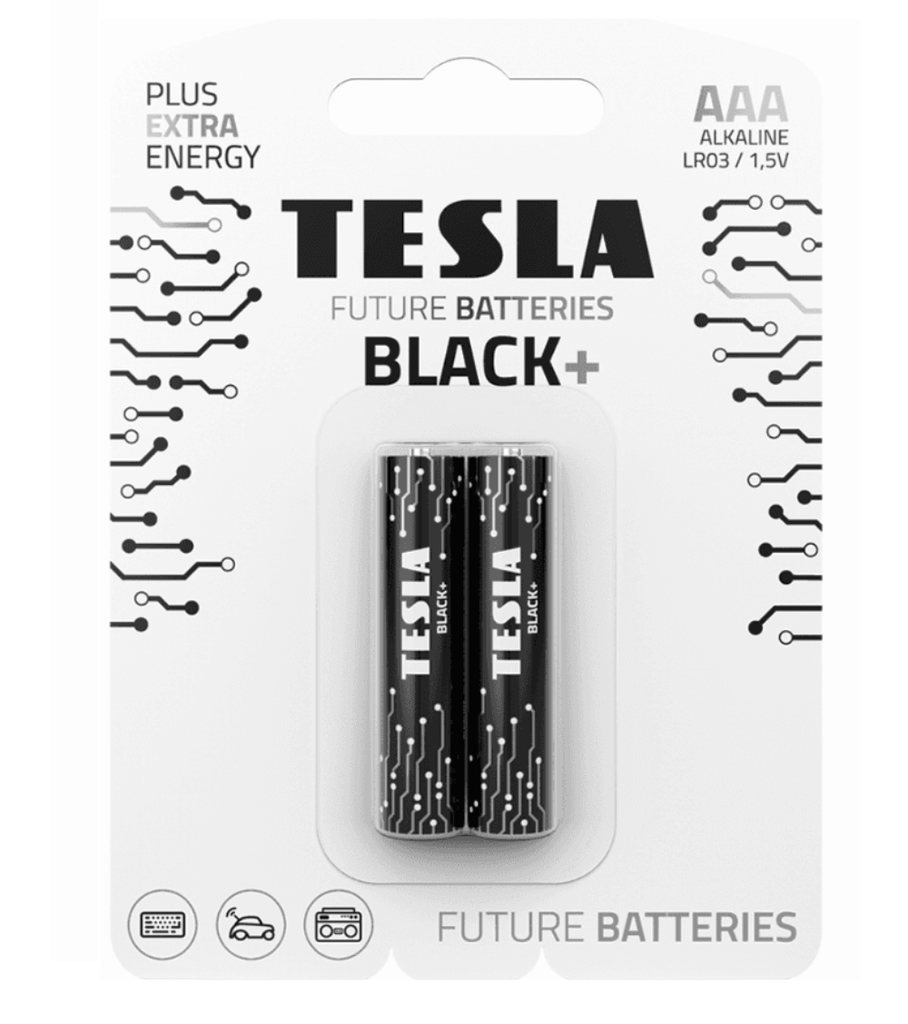 [14030220] Tesla Batteries AAA Black+ langlífar rafhlöður, 2stk