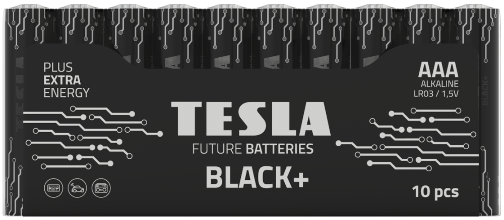 [14031010] Tesla Batteries AAA Black+ langlífar rafhlöður, 10stk