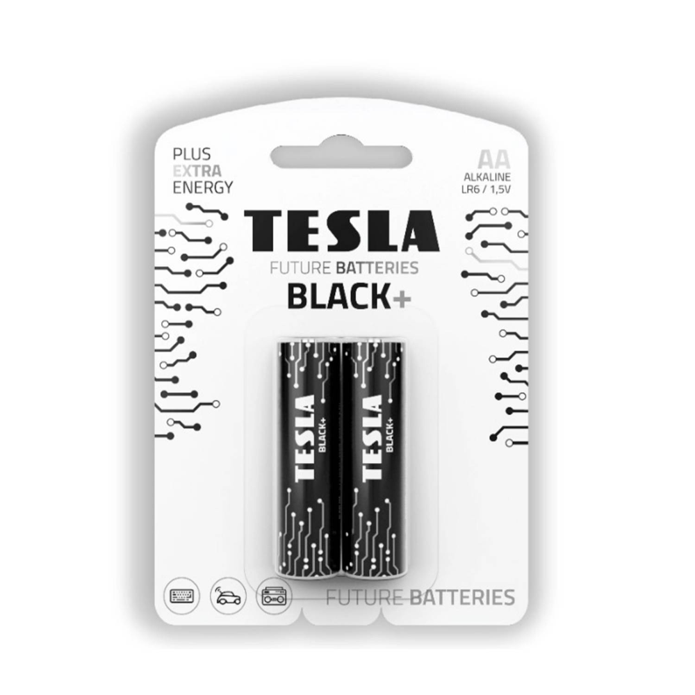 [14060220] Tesla Batteries AA Black+ langlífar rafhlöður, 2stk