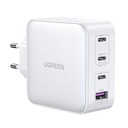 100W UGREEN Nexode 3x USB-C, 1x USB-A PPS PD QC GaN hleðslutæki, hvítt