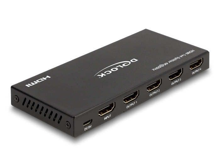 [18652] Delock HDMI Splitter 1x HDMI inn í 4x HDMI út, 4K@60 Hz með downscaler