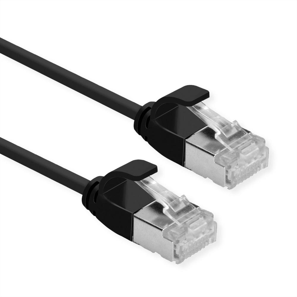 [21.15.3352-100] Netsnúra Cat6A RJ45-RJ45 FTP DataCenter Svört 0.5 m