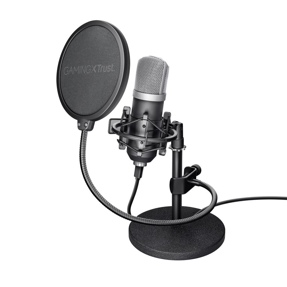 [21753] Trust EMITA Streaming USB hljóðnemi á standi, svartur