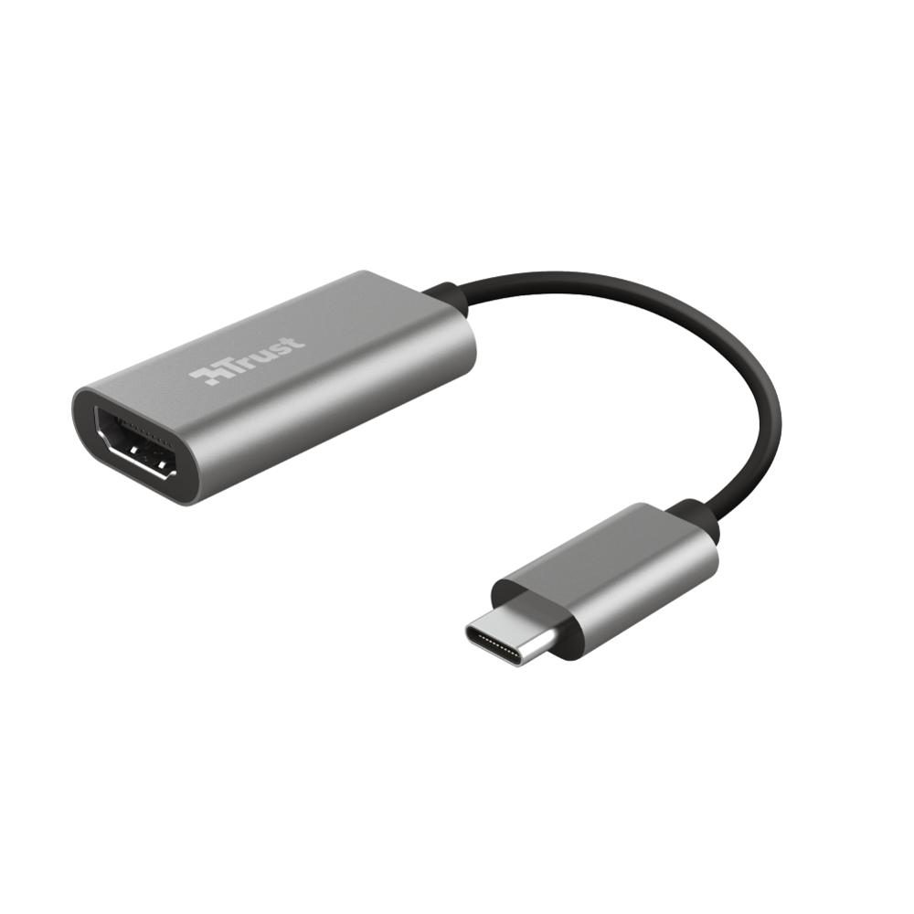 Trust USB-C í HDMI 2.0 4K 60Hz, hann/hún, 20cm