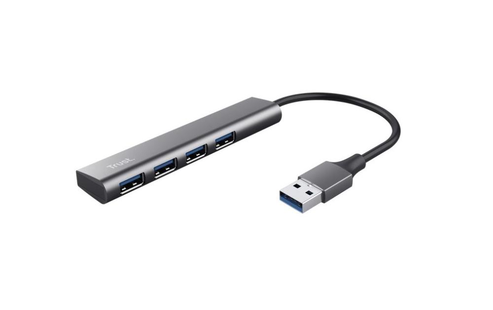 [24947] Trust Halyx USB-A í 4x USB-A 3.2 HUB, silfur