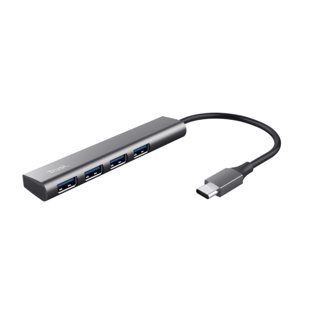 Trust Halyx USB-C í 4x USB-A 3.2 HUB, silfur