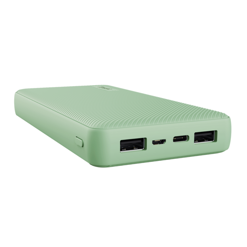 [25027] Trust Primo 20.000mAh 15W USB-C ferðarafhlaða ECO, græn