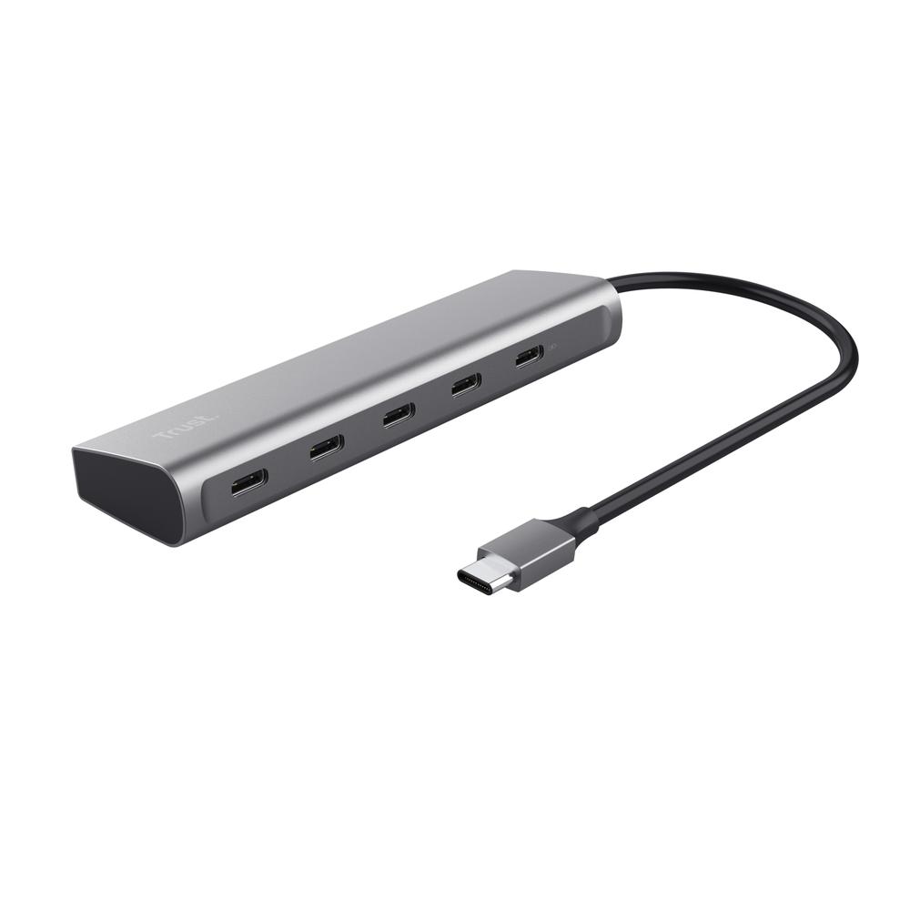 Trust Halyx USB-C í 5x USB-C 3.2 HUB, silfur