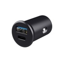 38W Trust Maxo Low-Profile 1x USB-C, 1x USB-A PD hleðslutæki í bíl, svart