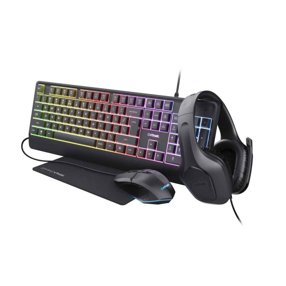 [25253] Trust Quadrox 4-in-1 RGB leikjasett, UK