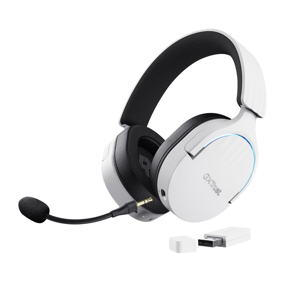 [25304] Trust GXT 491 Fayzo 7.1 þráðlaus leikjaheyrnartól fyrir PS5, PC og Switch, hvít