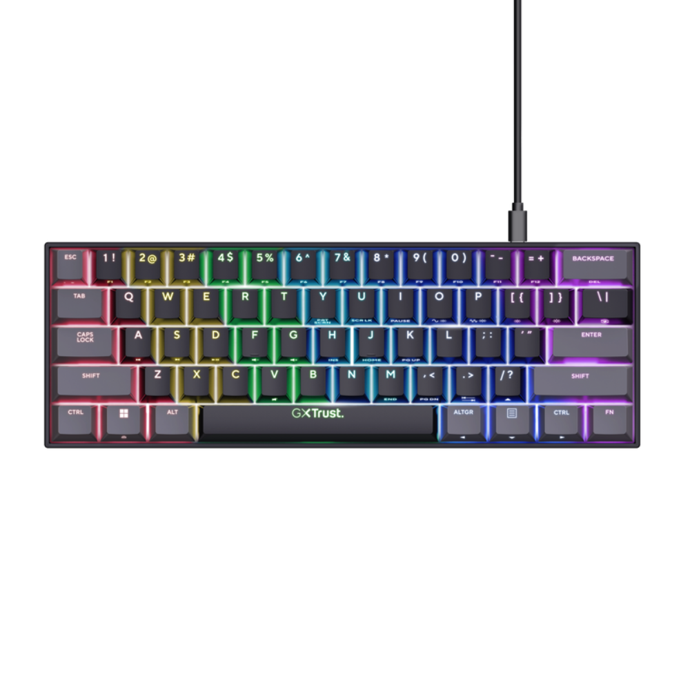 Trust GXT 867 Acira RGB Mini 60% mekanískt leikjalyklaborð, svart