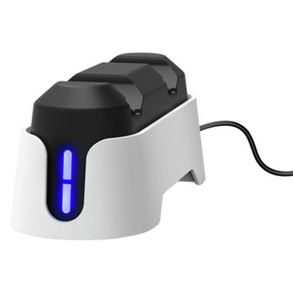 Trust GXT228 Dual hleðsludokka fyrir PS5 DualSense stýripinna, hvít