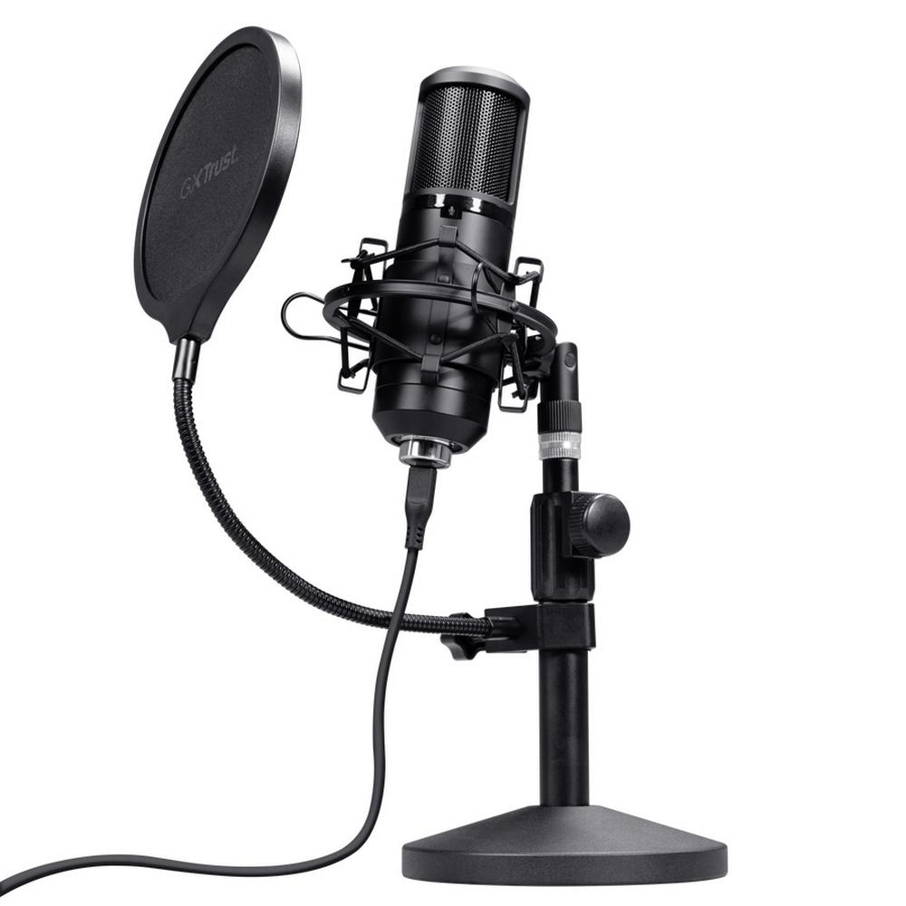 [25769] Trust GXT 269 EMITA II Streaming USB hljóðnemi á standi, svartur