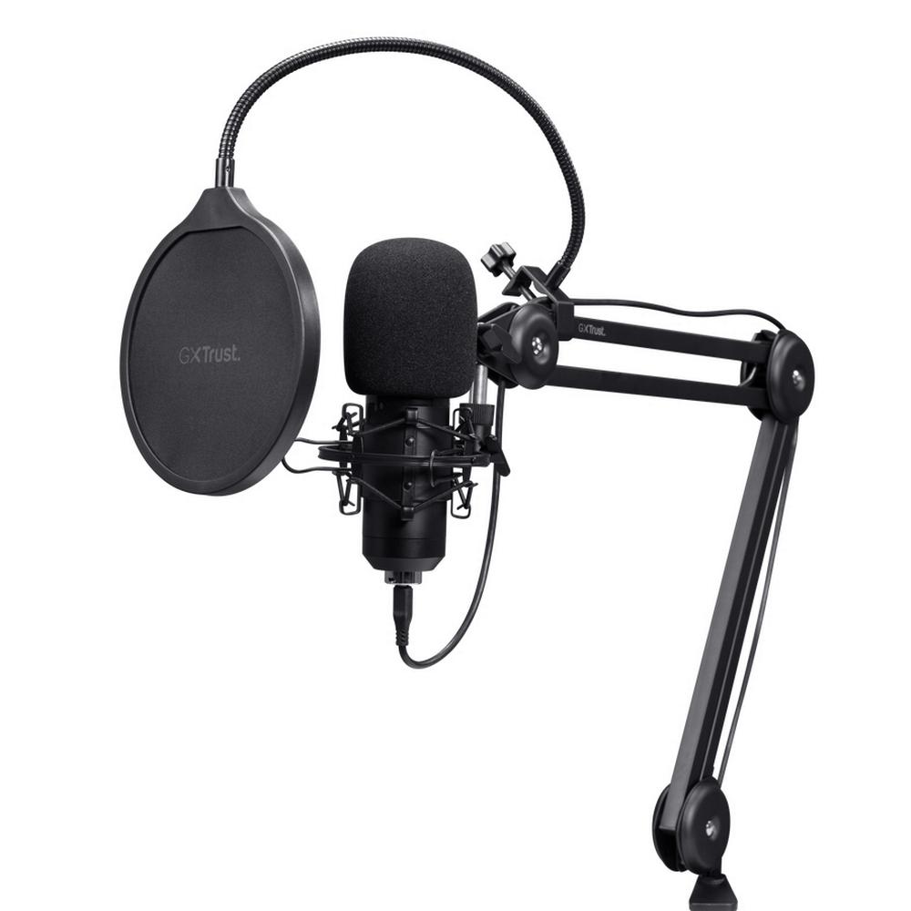 [25770] Trust GXT 270 EMITA+ II Streaming USB hljóðnemi með armi, svartur