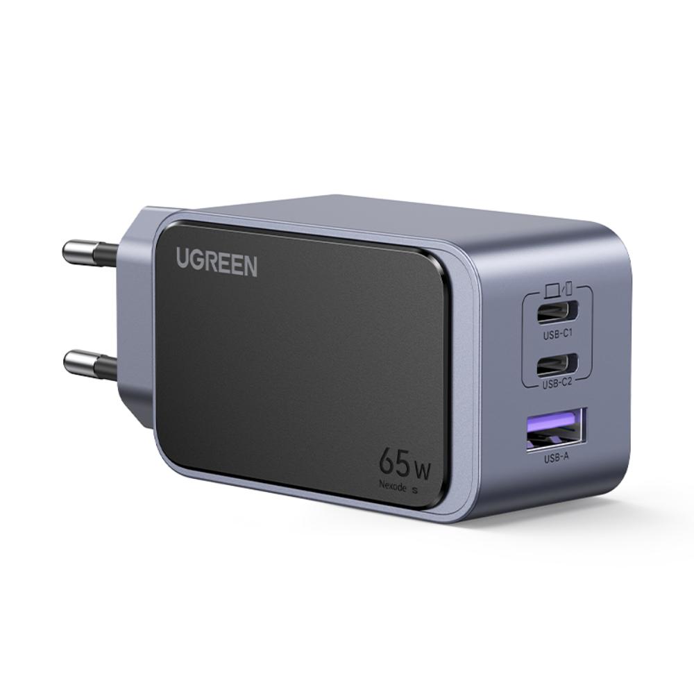 65W UGREEN Nexode S 2x USB-C, 1x USB-A PPS PD QC GaN hleðslutæki