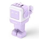 65W UGREEN Uno 2x USB-C, 1x USB-A PPS PD QC GaN hleðslutæki, fjólublátt