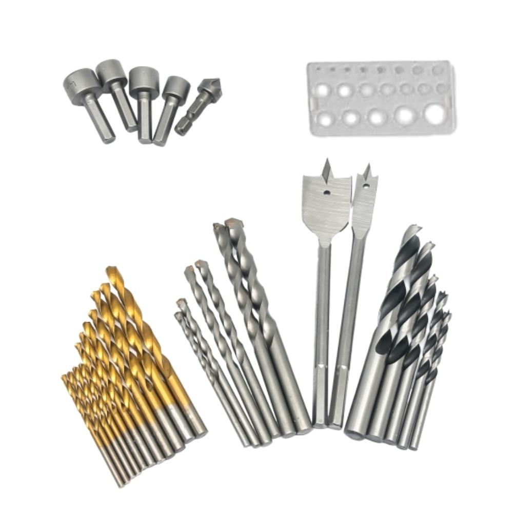 [3BIK00] Energizer bitasett fyrir borvél, 24x borar, 5x head skrúfubiti, 1x drilling jig