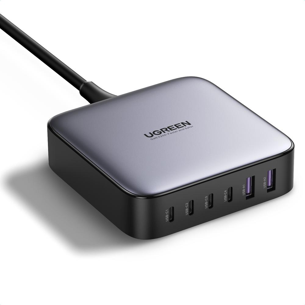 [40914] 200W UGREEN Desktop 4x USB-C, 2x USB-A PPS PD QC GaN II hleðslutæki