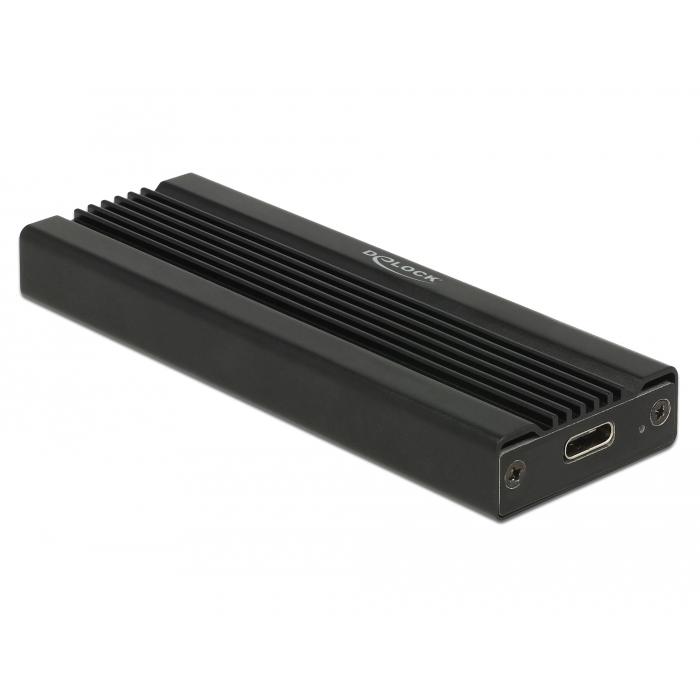 [42600] Delock 80mm M.2 hýsing, USB-C, Key M, Svört