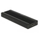 Delock 80mm M.2 hýsing, USB-C, Key M, Svört