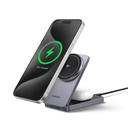15W UGREEN Qi2 MagSafe þráðlaus 2-in-1 hleðslustöð, grá