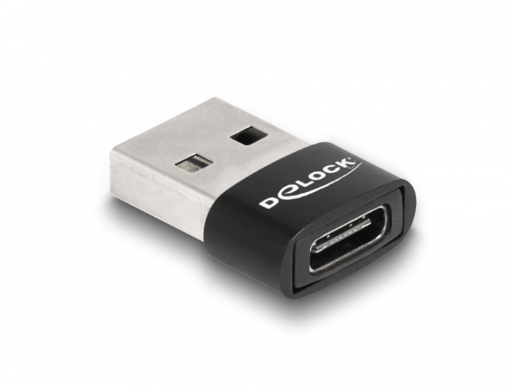 [60002] USB-A í USB-C 2.0 Nano breytistykki, svart