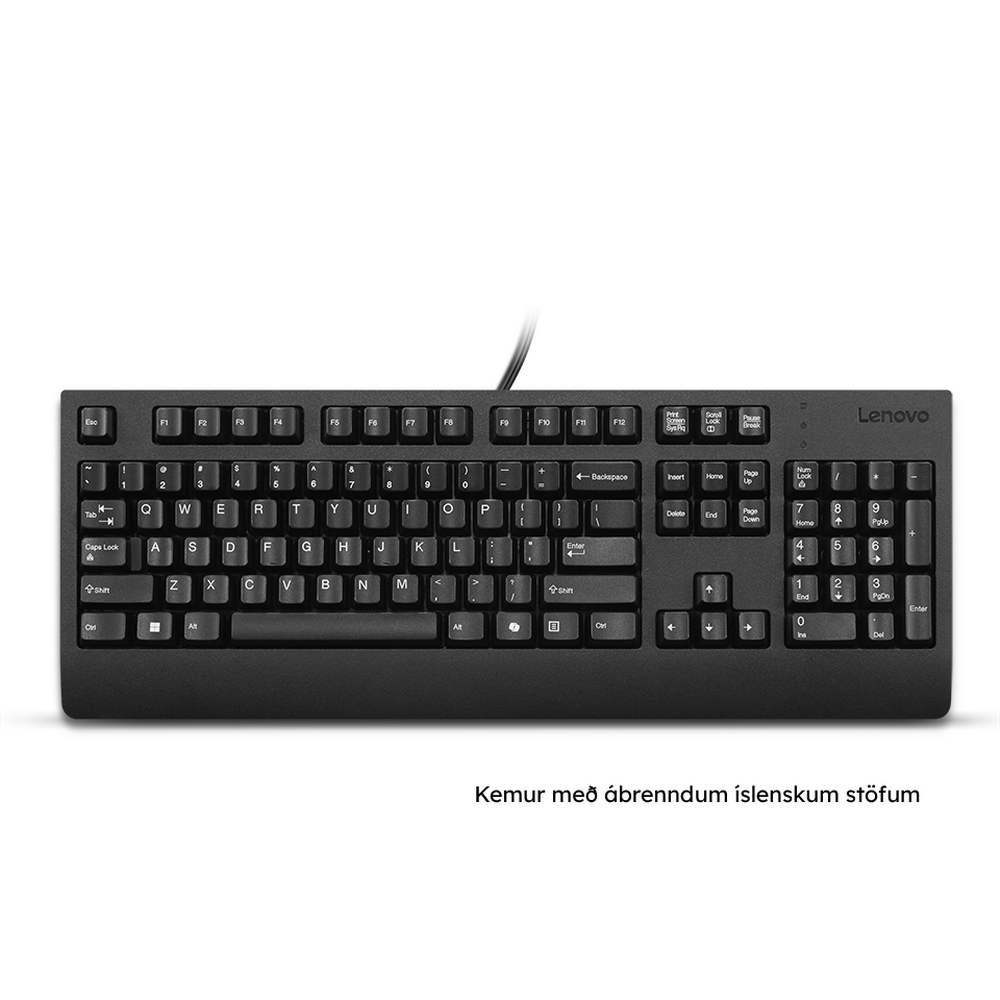 [4Y41R64601] Lenovo Preferred Pro II USB tengt lyklaborð með íslenskum stöfum og Copilot hnappa