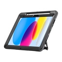iPad 11"-10.9" spjaldtölvuhulstur með kickstand og hólf f. penna, svart