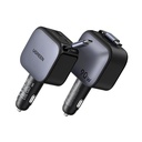 90W UGREEN 1x USB-C, 1x USB-A PD QC hleðslutæki í bíl með útdraganlegum USB-C kapli