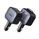 145W UGREEN 1x USB-C, 1x USB-A PD QC hleðslutæki í bíl með útdraganlegum USB-C kapli