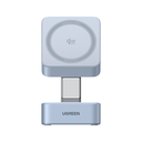 25W UGREEN MagFlow Qi2.2 þráðlaust 2-in-1 hleðslutæki, grátt