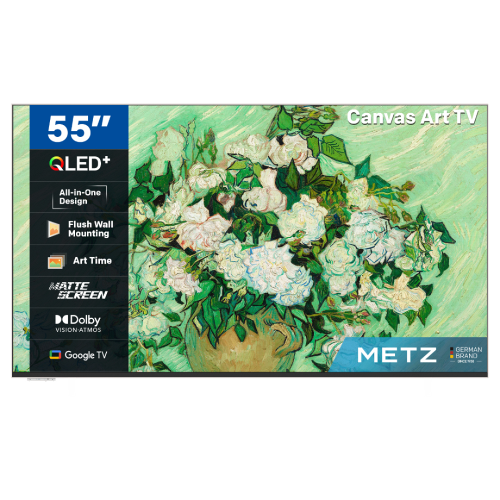 [55MUE7800] Metz 55" Frame QD QLED+ Canvas 4K Dolby Vision/Atmos Google TV snjallsjónvarp