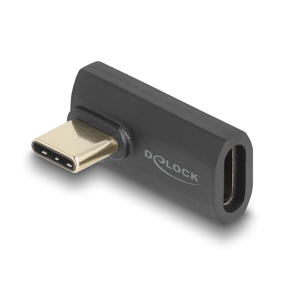 [60244] Delock USB-C PD 3.1 240W 8K@60Hz samtengi, 90° horn, hann/hún