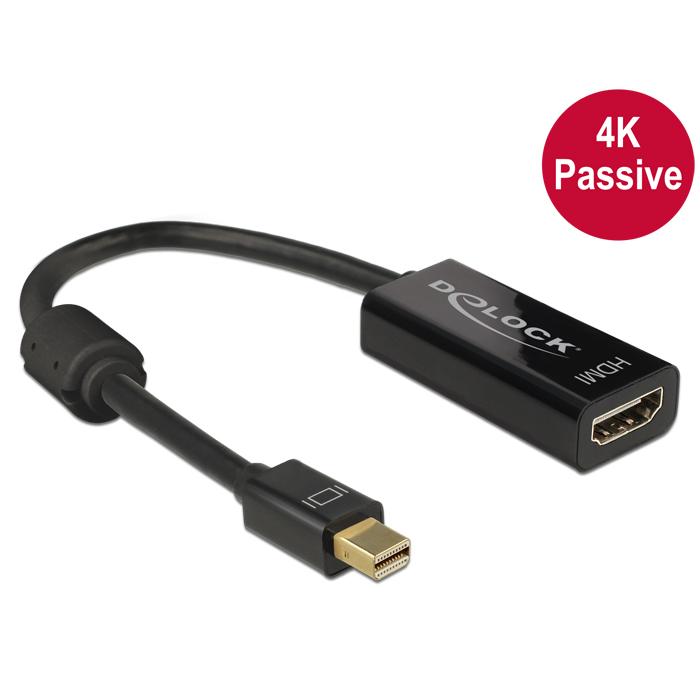 [62613] Delock Mini DisplayPort í HDMI 4K breytistykki, svart