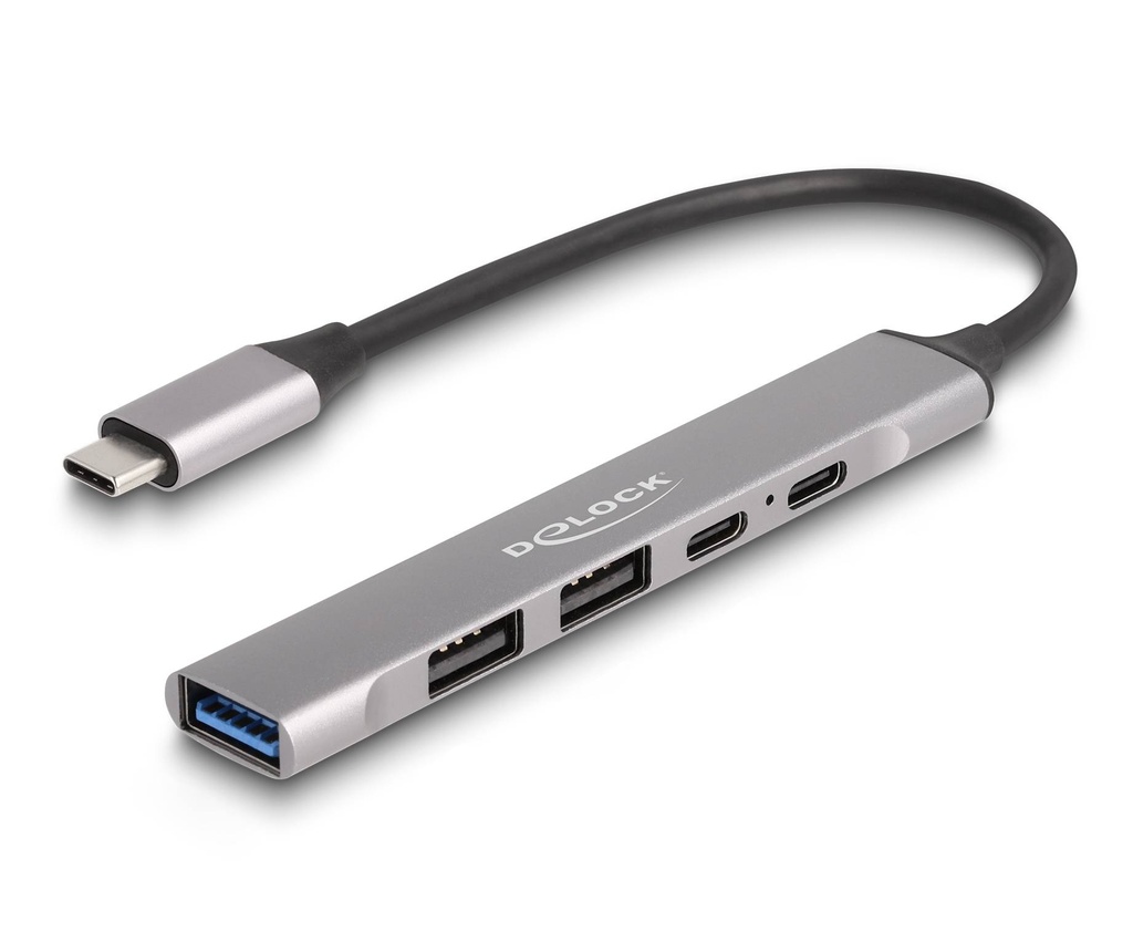 [64298] Delock 5 porta Slim HUB, 3x USB & 2x USB-C (1xPD 95W)
