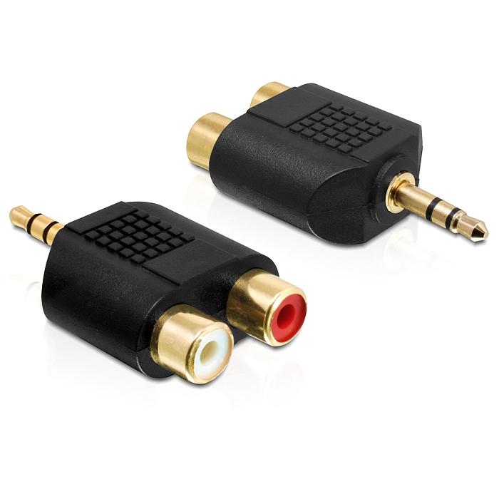 [65365] Delock 3.5mm stereo jack í 2x RCA breytistykki, svart