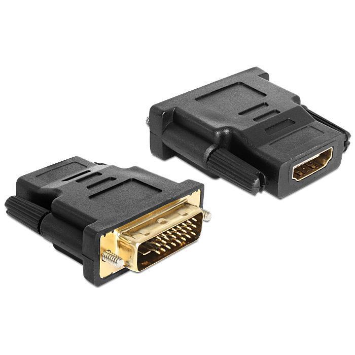 [65466] Delock DVI 24+1 í HDMI breytistykki, hann/hún, svart